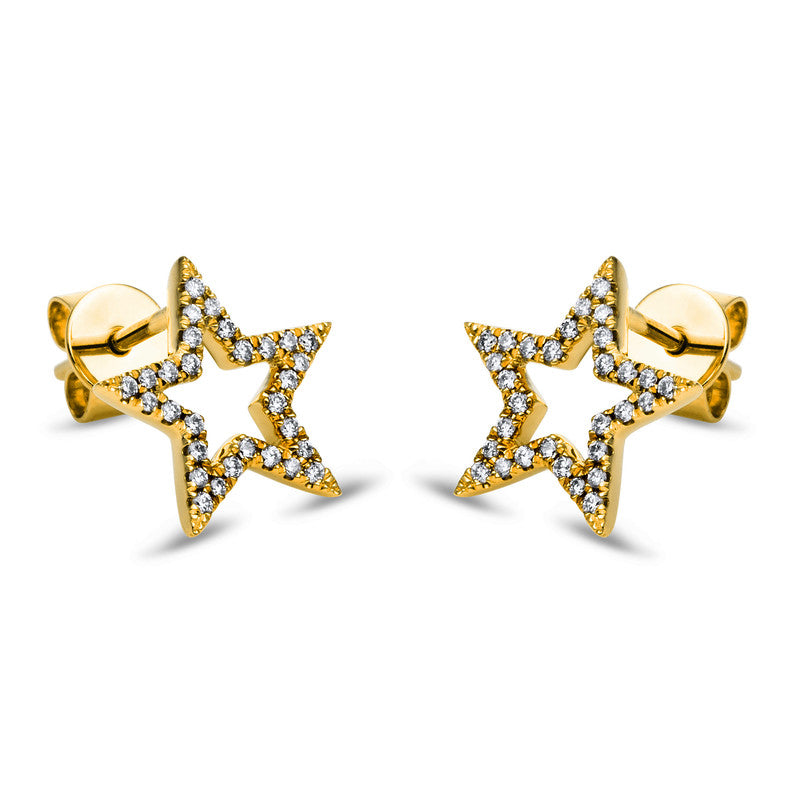 Ohrstecker 18 kt GG Stern. 60 Brillanten 0.17 ct. TW-si. H:10.7 mm. B:10.6 mm