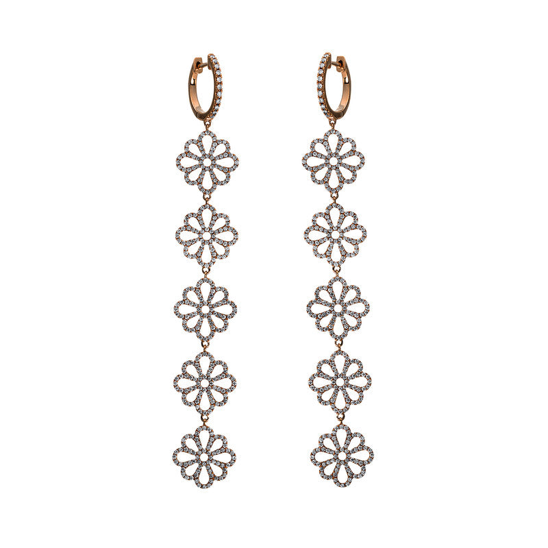 Ohrschmuck 18 kt RG, 702 Brill. 1,50 ct, TW-si