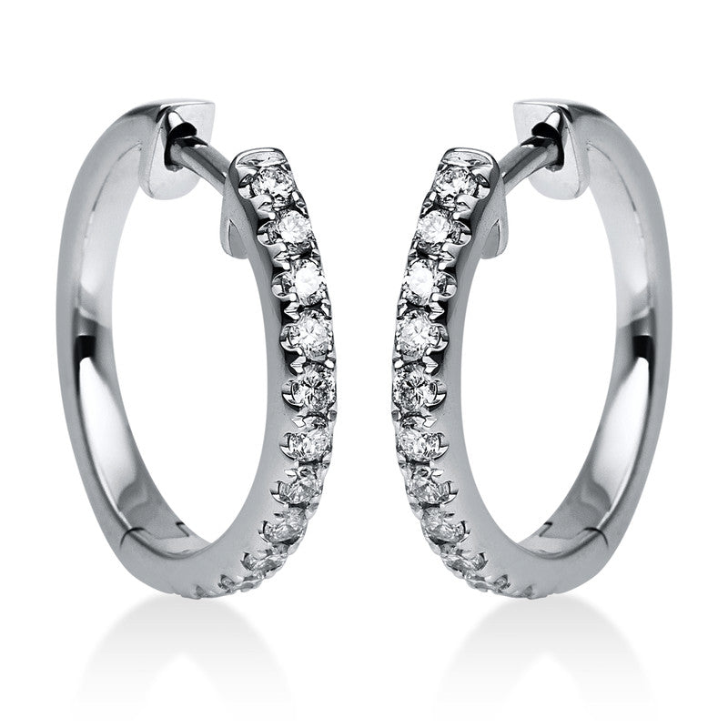 Creolen 14 kt WG, 24 Brill. 0,53 ct, TW-si