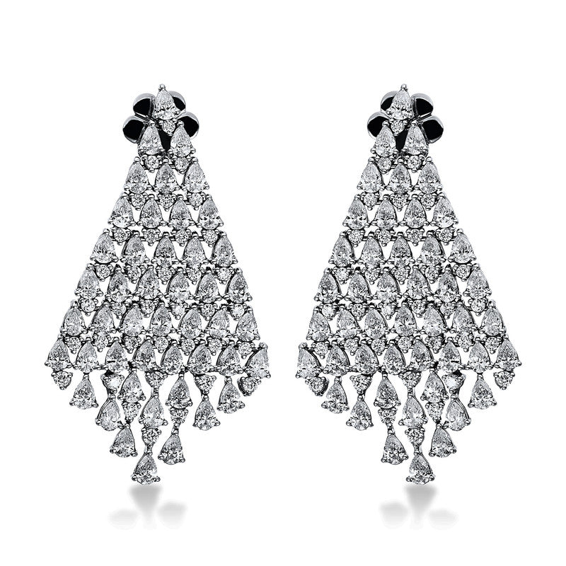 Ohrschmuck 18 kt WG, 92 Tropfen 8,82 ct, TW-si, 72 Brill. 1,49 ct, TW-si