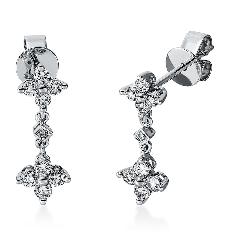 Ohrschmuck 18 kt WG, 18 Brill. 0,46 ct, TW-si