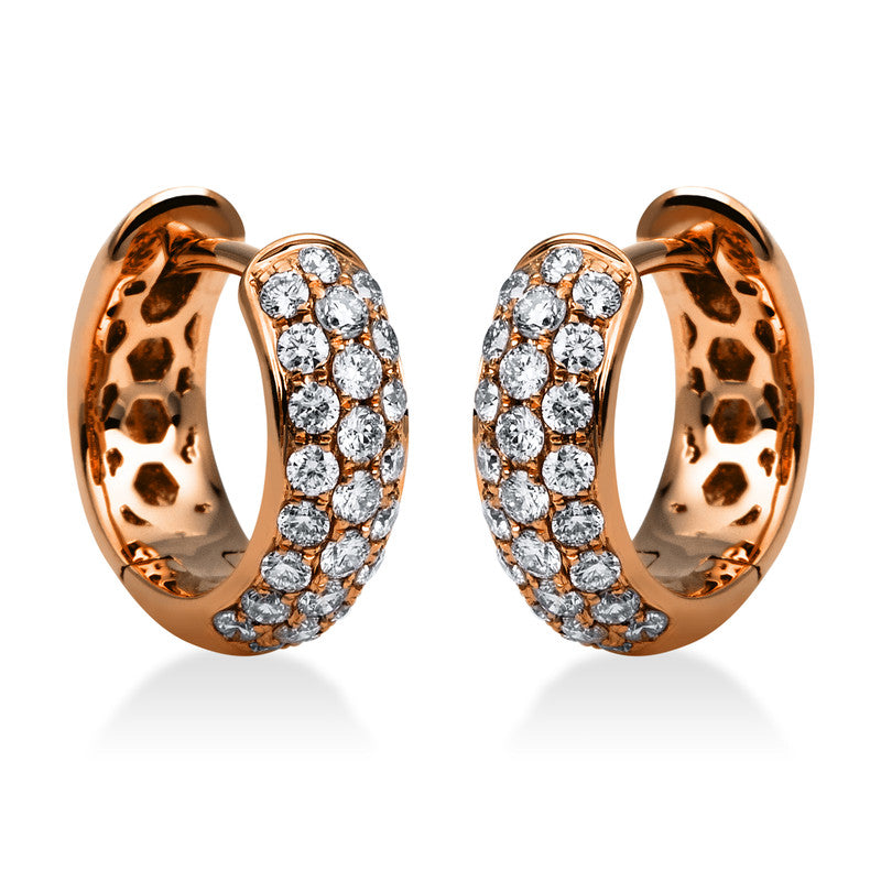 Creolen 18 kt RG, 50 Brill. 0,45 ct, TW-si