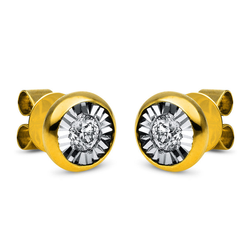 Ohrstecker Zarge 18 kt GG. 2 Brillanten 0.18 ct. TW-si