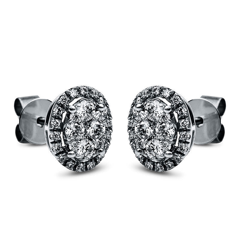 Ohrstecker 18 kt WG, 8 Brill. 0,31 ct, TW-si, 48 Brill. 0,20 ct, TW-si