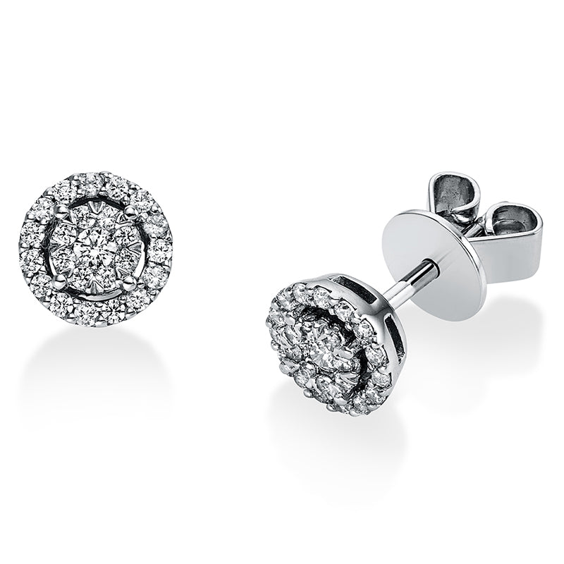Ohrstecker 18 kt WG, 48 Brill. 0,25 ct, TW-si