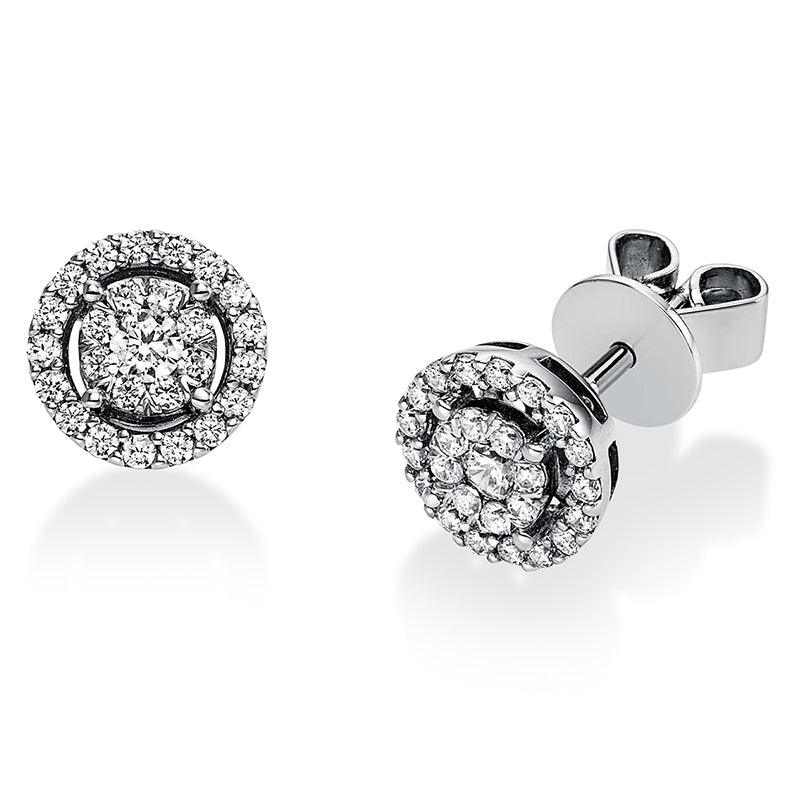 Ohrstecker 14 kt WG, 52 Brill. 0,39 ct, TW-si