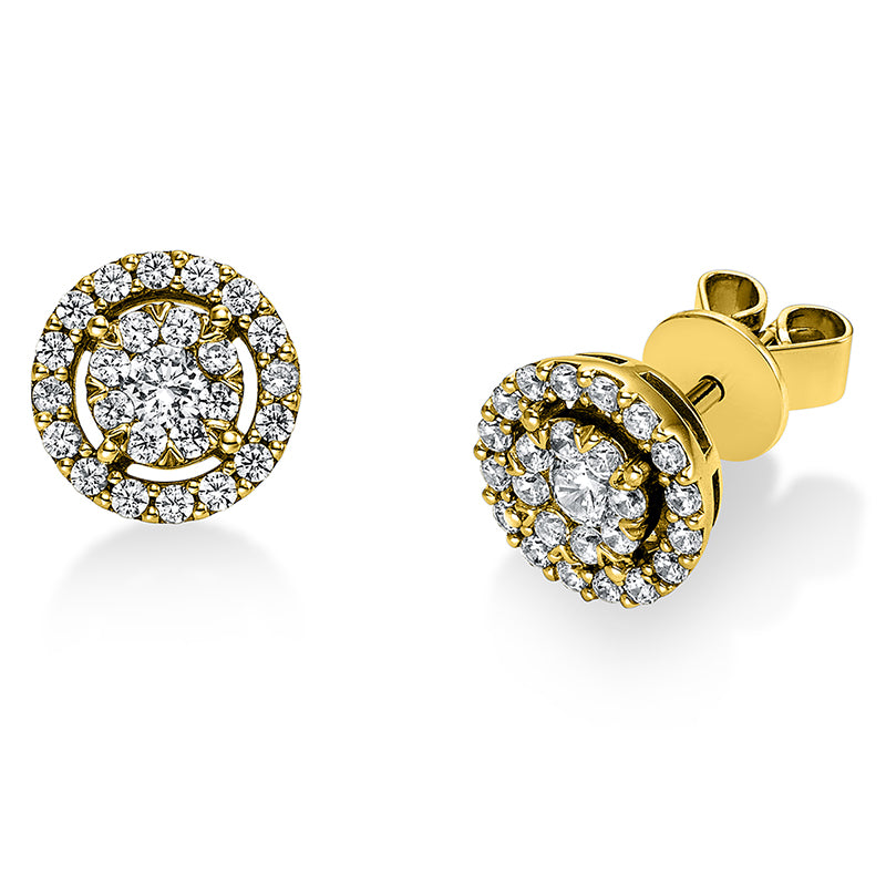Ohrstecker 14 kt GG, 50 Brill. 0,60 ct, TW-si