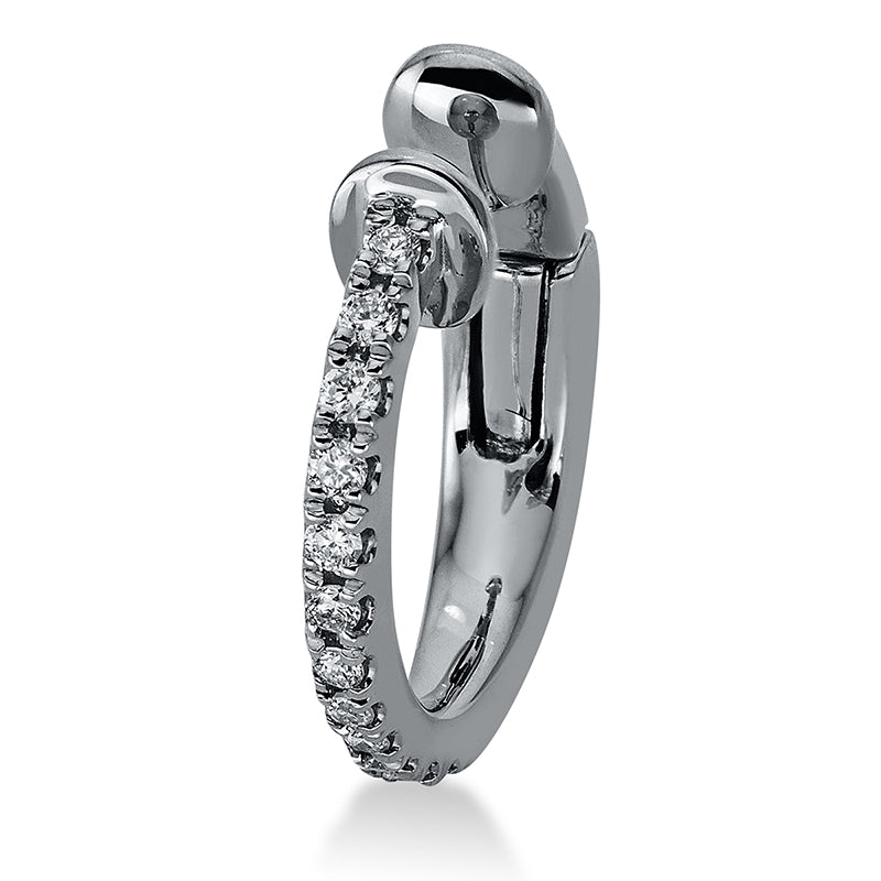 Ohrschmuck 18 kt WG, Ohr Manschette, 12 Brill. 0,04 ct, TW-si