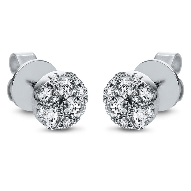 Ohrstecker 18 kt WG, 18 Brill. 0,92 ct, TW-si