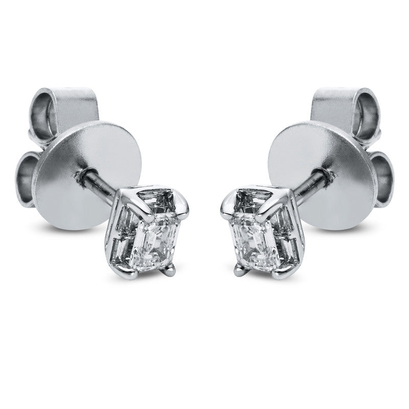 Ohrstecker 18 kt WG, 2 Sm.schliff 0,40 ct, TW-si