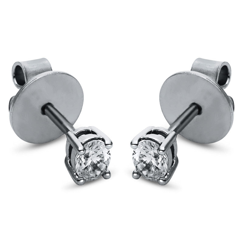 Ohrstecker 18 kt WG, 2 Oval 0,33 ct, TW-si