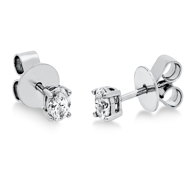Ohrstecker 18 kt WG, 2 Oval 0,37 ct, TW-si