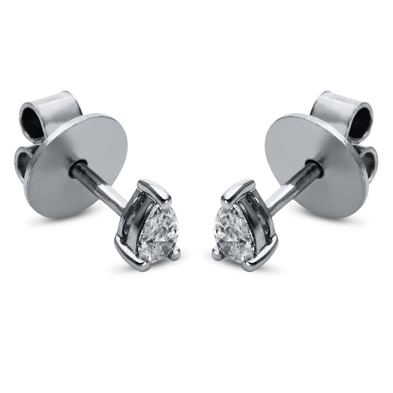 Ohrstecker 18 kt WG, 2 Tropfen 0,22 ct, TW-si