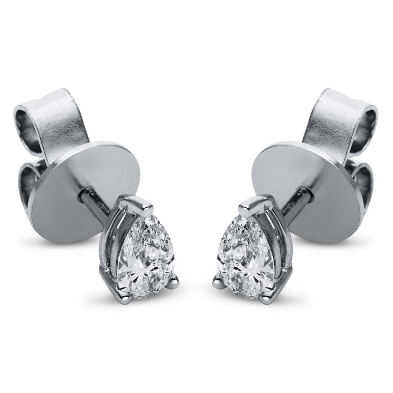 Ohrstecker 3er-Krappe 18 kt WG. 2 Tropfen 0.37 ct. TW-si. H:5.7 mm. B:3.5 mm