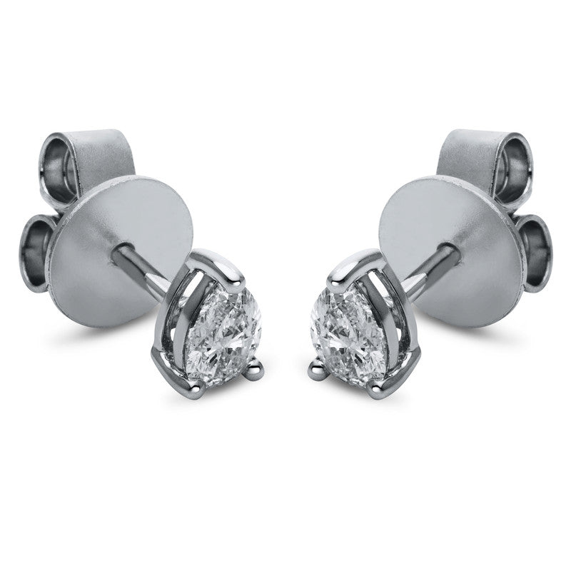 Ohrstecker 3er-Krappe 18 kt WG. 2 Tropfen 0.47 ct. TW-si. H:5.8 mm. B:3.7 mm