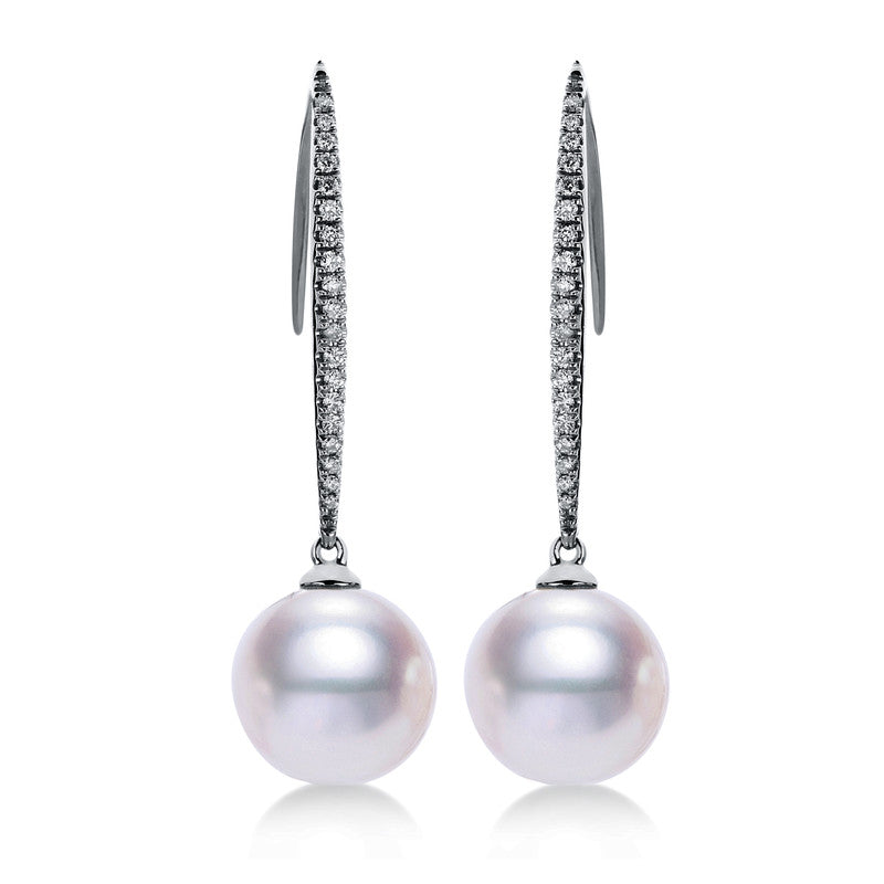 Ohrschmuck 18 kt WG, 38 Brill. 0,21 ct, W-si, 2 SS weiß 12 mm