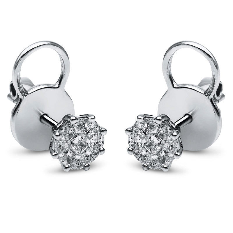 Ohrstecker 18 kt WG. 18 Diamanten 0.98 ct. TW-vsi/si