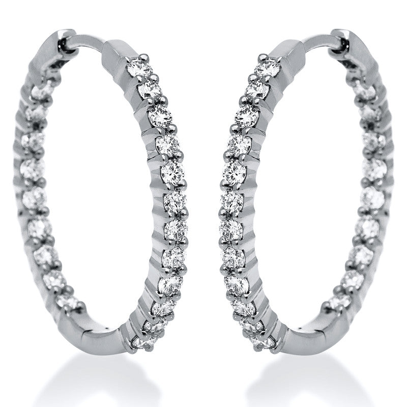 Creolen 18 kt WG, 42 Brill. 0,78 ct, TW-si