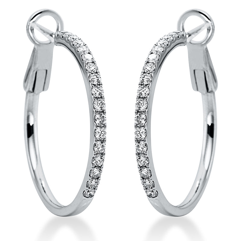 Creolen 18 kt WG, 34 Brill. 0,99 ct, TW-vsi