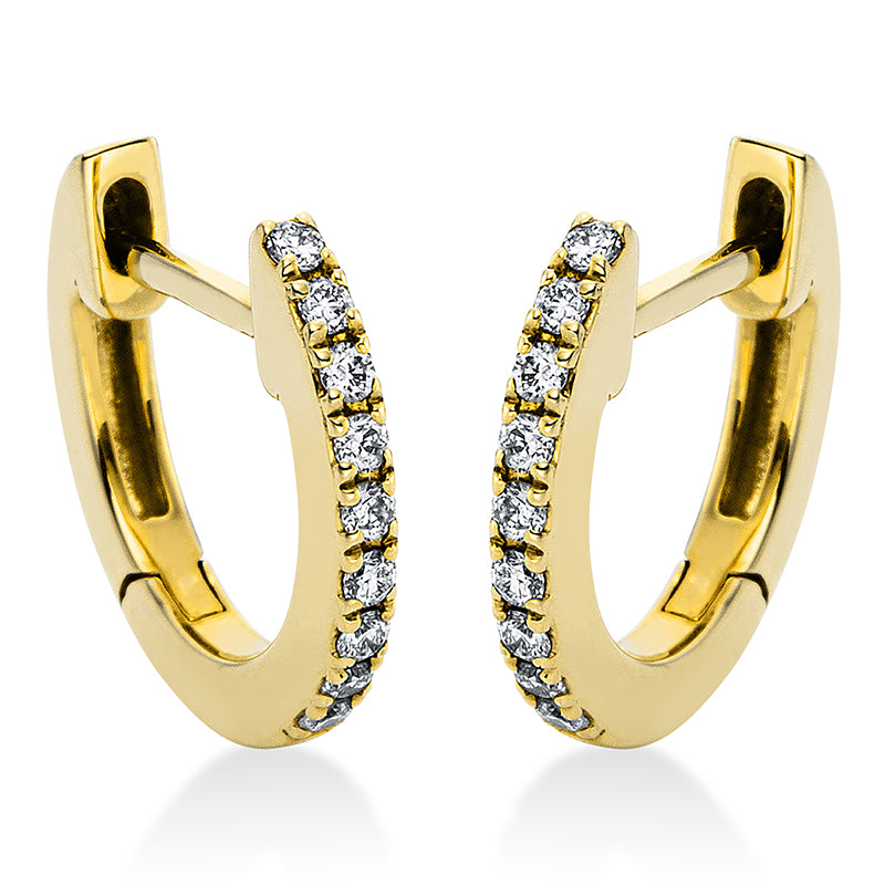 Creolen 18 kt GG, 18 Brill. 0,09 ct, TW-si