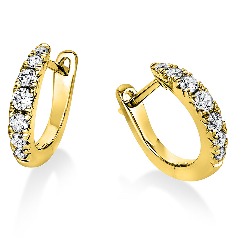 Creolen 18 kt GG, 14 Brill. 0,34 ct, TW-si