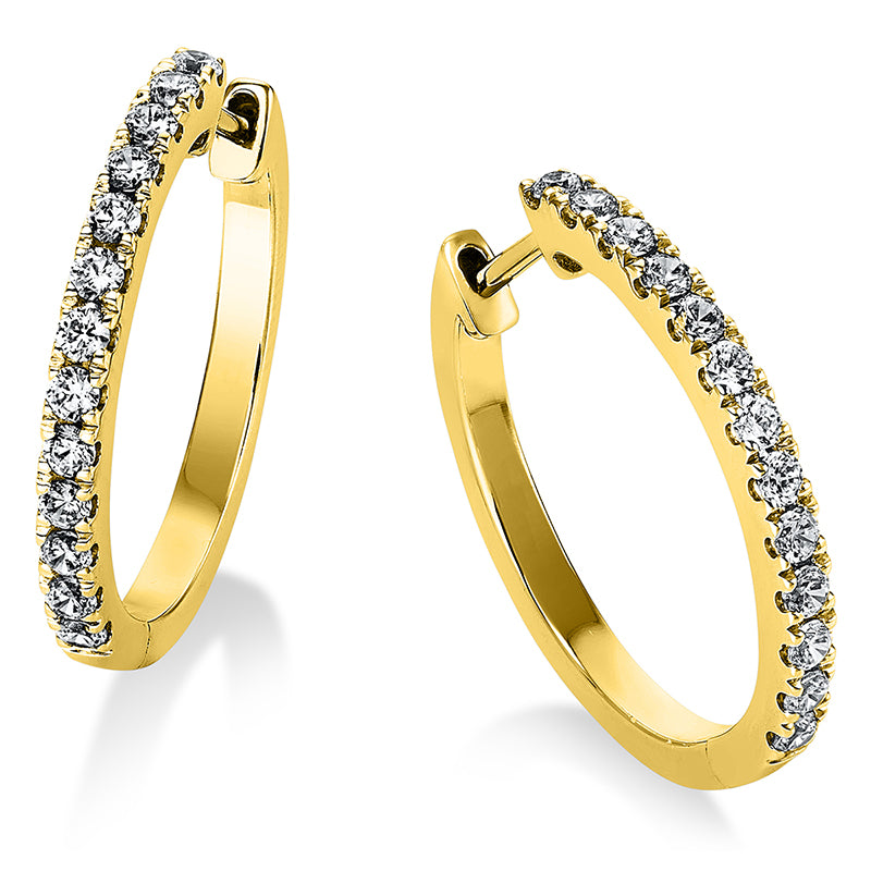 Creolen 14 kt GG, 26 Brill. 0,55 ct, TW-si