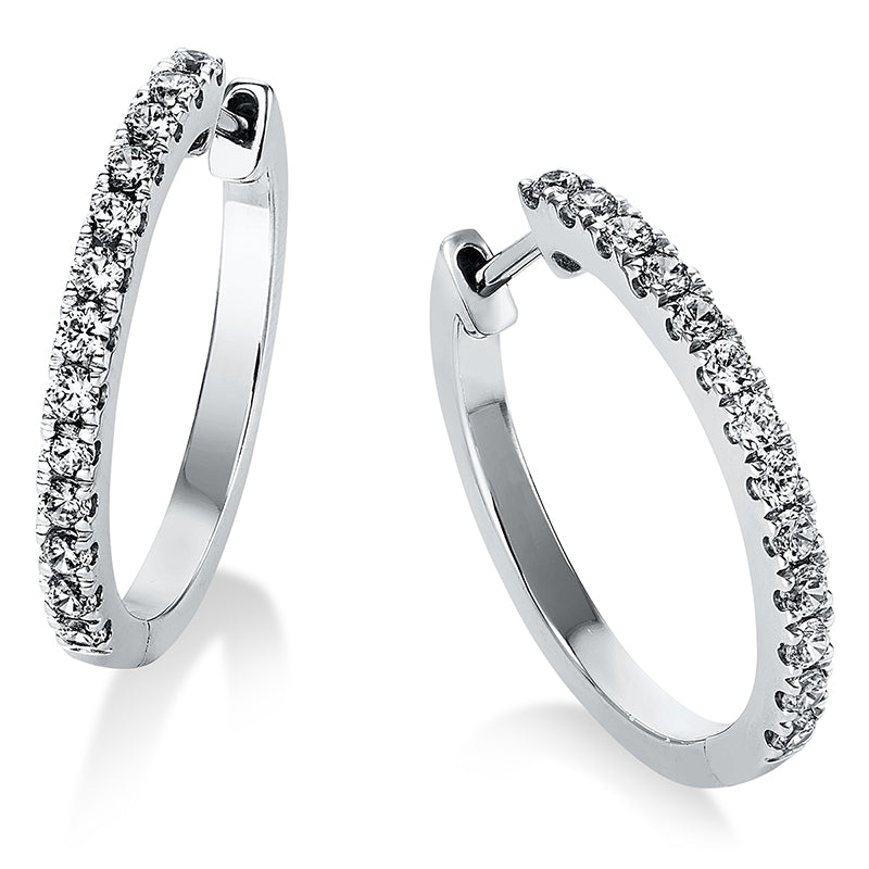 Creolen 950 Pt Platin, 26 Brill. 0,55 ct, TW-si