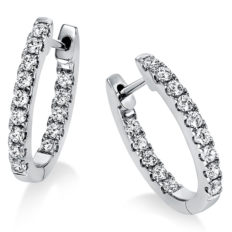 Creolen 14 kt WG, 28 Brill. 0,59 ct, TW-si