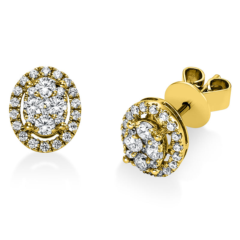 Ohrstecker 14 kt GG, 56 Brill. 0,49 ct, TW-si