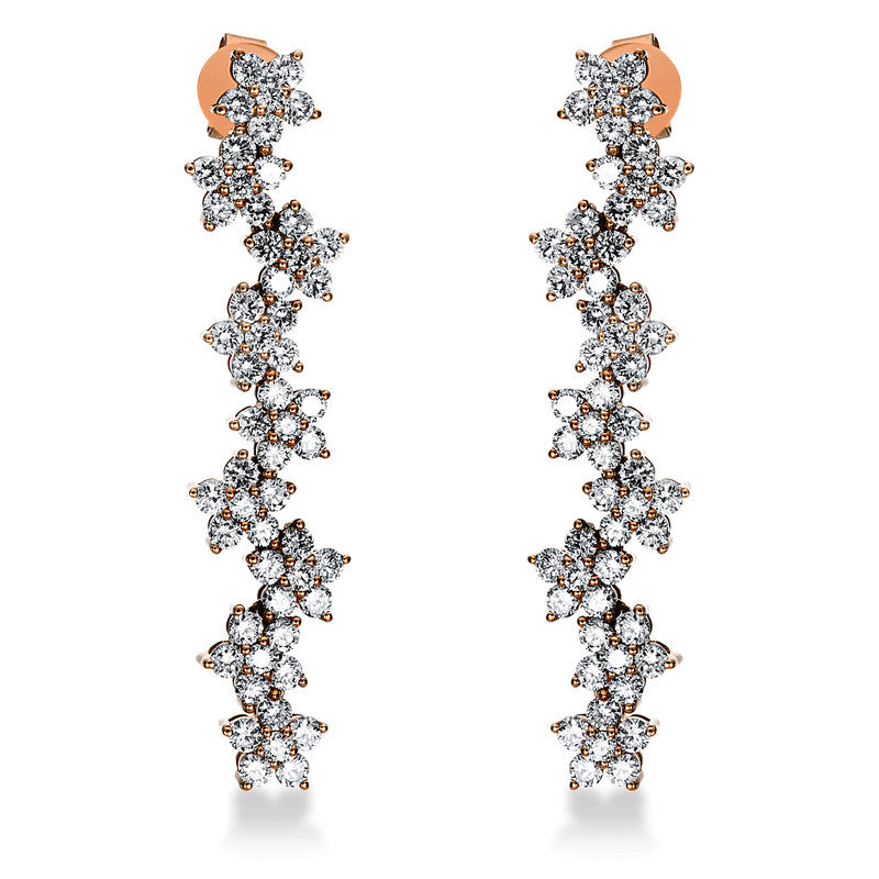 Ohrschmuck 18 kt RG, 108 Brill. 1,74 ct, TW-si