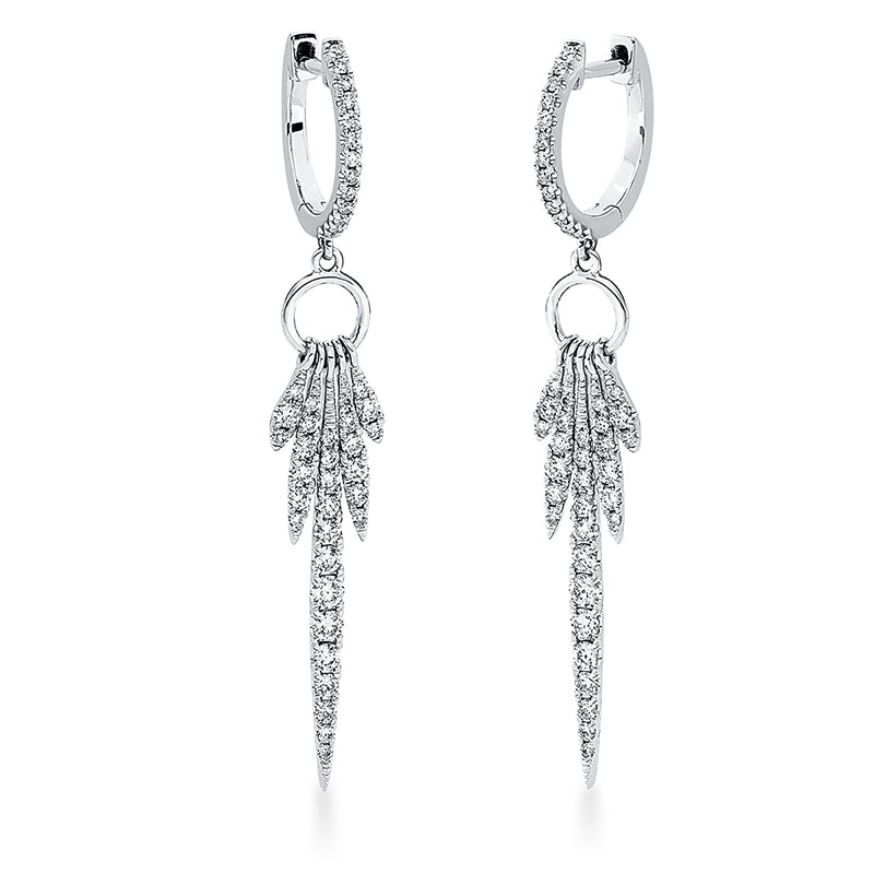 Ohrschmuck 18 kt WG, 88 Brill. 0,70 ct, TW-si