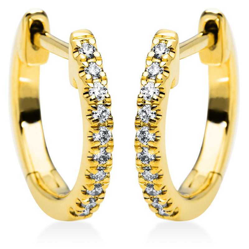 Creolen 18 kt GG, 20 Brill. 0,09 ct, TW-si