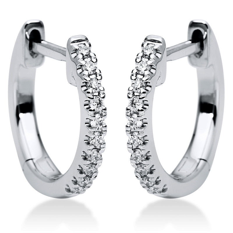 Creolen 18 kt WG, 20 Brill. 0,09 ct, TW-si
