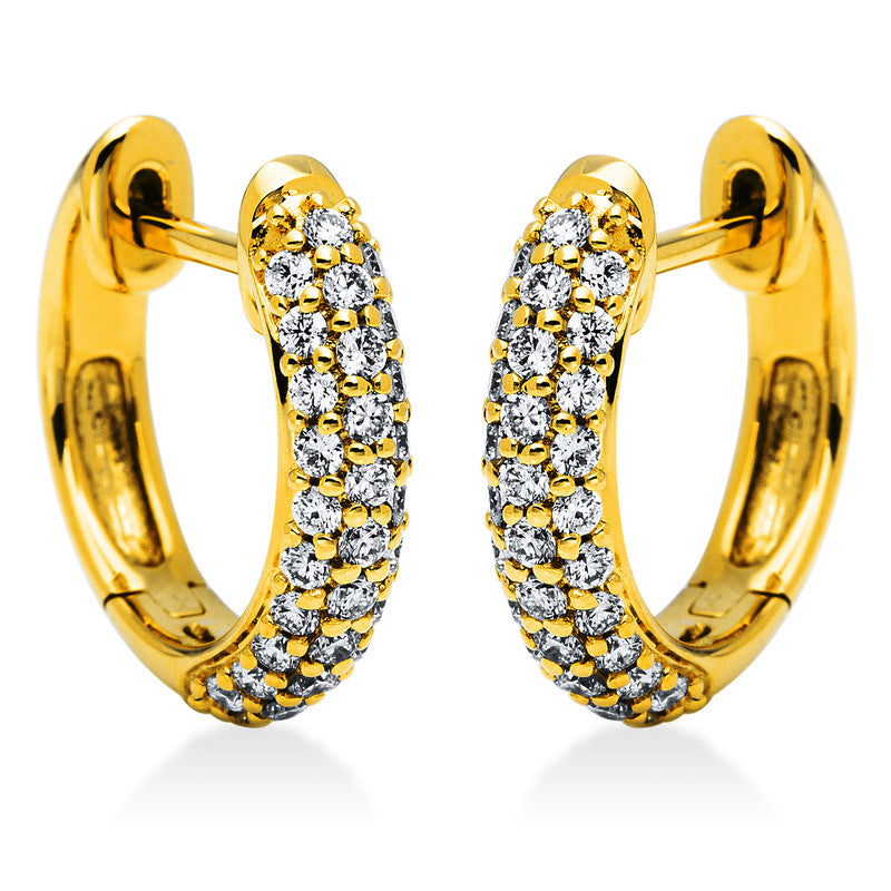 Creolen 18 kt GG, 62 Brill. 0,50 ct, TW-si