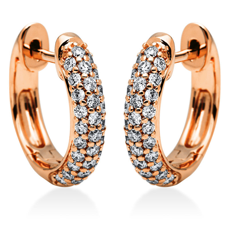 Creolen 18 kt RG, 62 Brill. 0,51 ct, TW-si