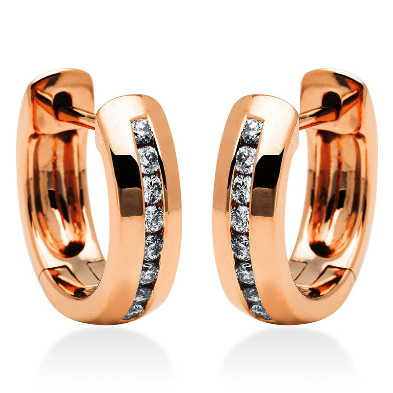 Creolen 18 kt RG, 16 Brill. 0,21 ct, TW-si