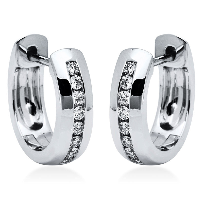 Creolen 18 kt WG, 16 Brill. 0,20 ct, TW-si