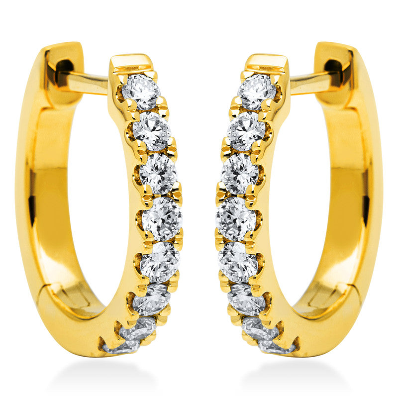 Creolen 18 kt GG, 16 Brill. 0,48 ct, TW-si