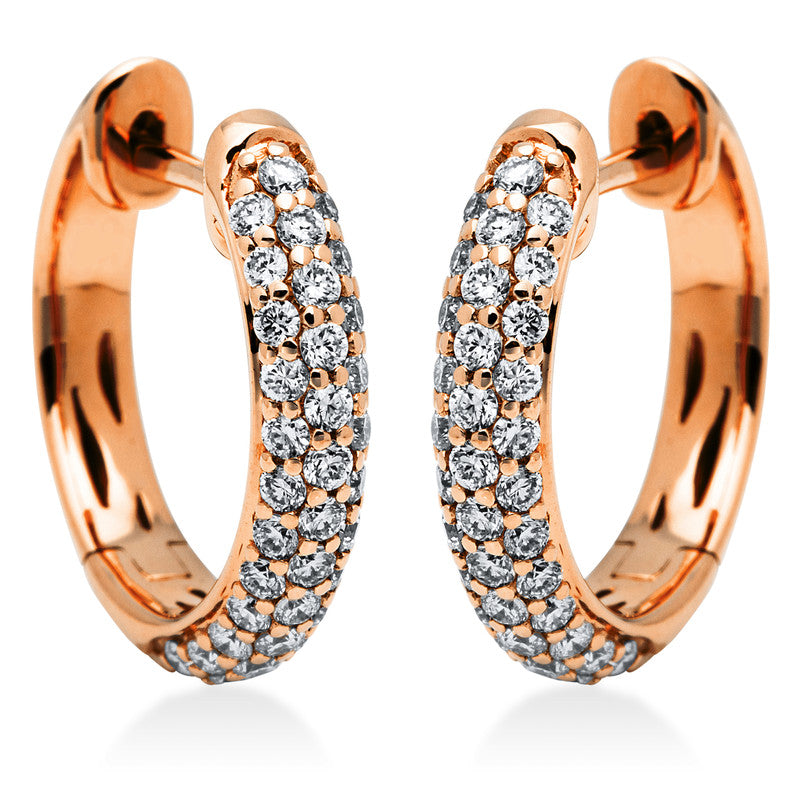 Creolen 18 kt RG, 74 Brill. 0,52 ct, TW-si