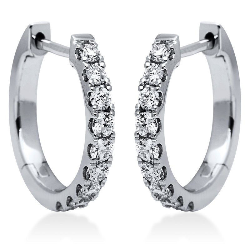 Creolen 18 kt WG, 18 Brill. 0,73 ct, TW-si