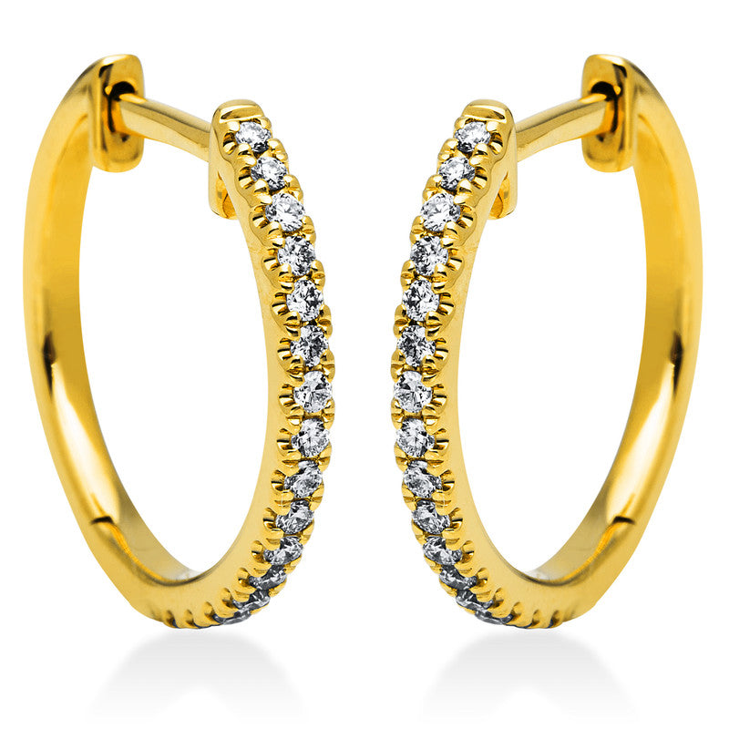 Creolen 18 kt GG, 34 Brill. 0,21 ct, TW-si