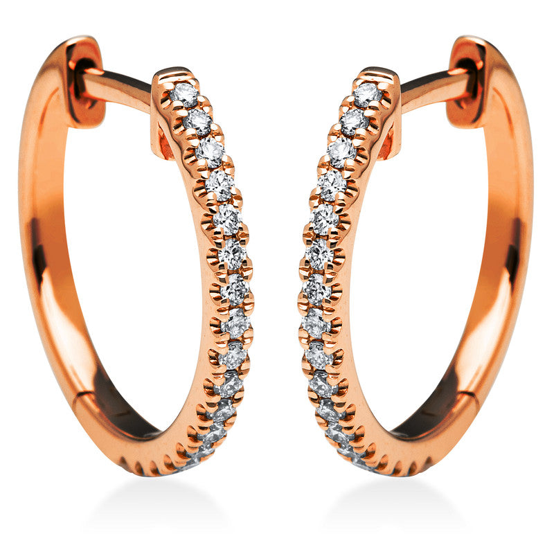 Creolen 18 kt RG, 34 Brill. 0,21 ct, TW-si