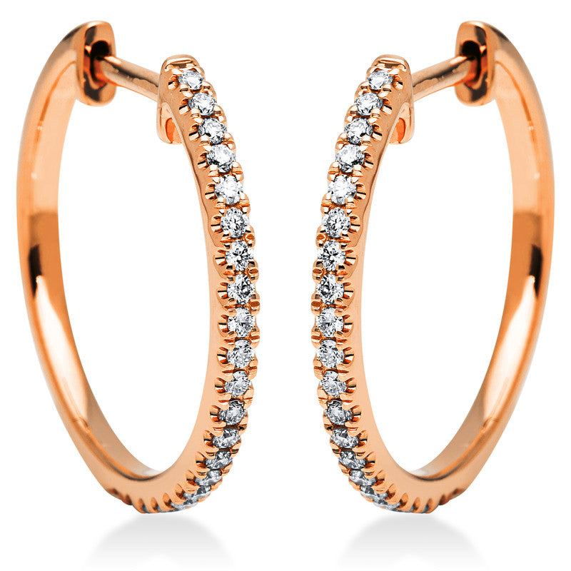 Creolen 18 kt RG, 42 Brill. 0,27 ct, TW-si