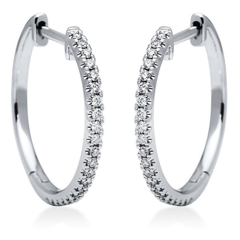 Creolen 18 kt WG, 42 Brill. 0,26 ct, TW-si