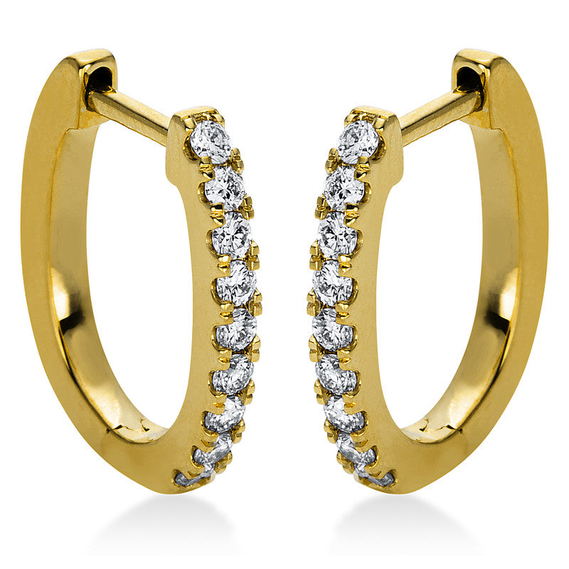 Creolen 18 kt GG. 18 Brillanten 0.20 ct. TW-si