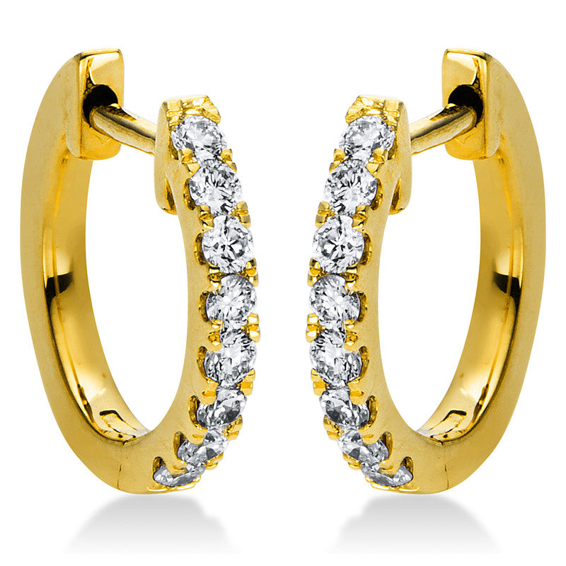 Creolen 18 kt GG, 16 Brill. 0,19 ct, TW-si