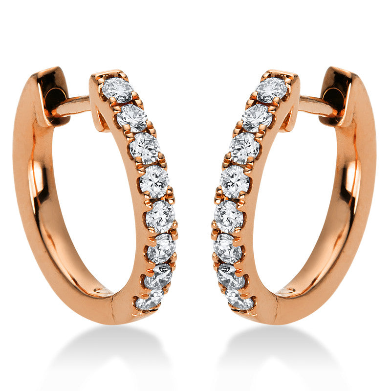 Creolen 18 kt RG, 16 Brill. 0,19 ct, TW-si