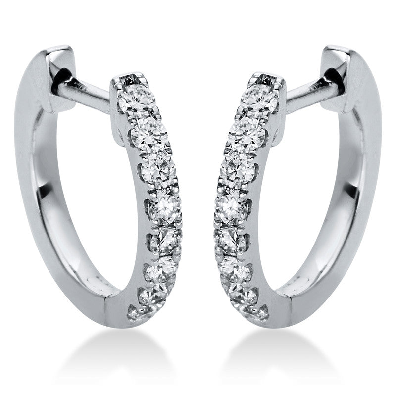 Creolen 18 kt WG, 16 Brill. 0,19 ct, TW-si