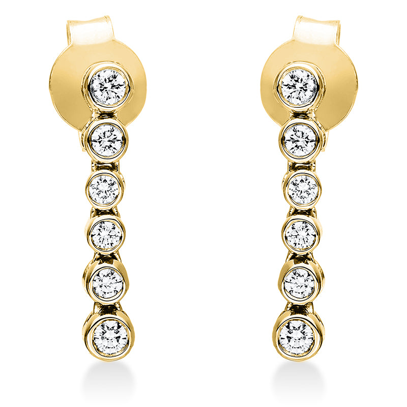 Ohrschmuck 18 kt GG, 4 Brill. 0,07 ct, TW-si, 4 Brill. 0,10 ct, TW-si, 4 Brill. 0,05 ct, TW-si