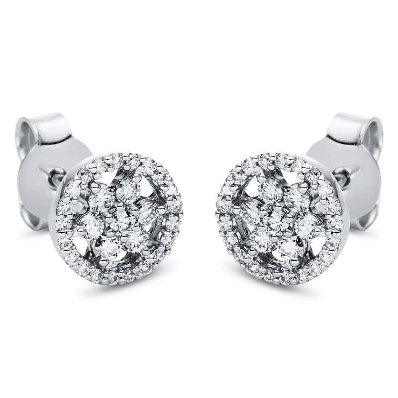 Ohrstecker 18 kt WG, 56 Brill. 0,40 ct, TW-si